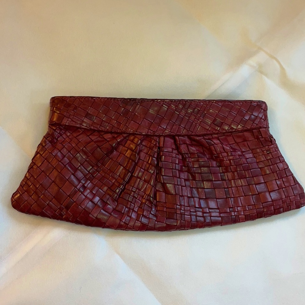 Woven leather Lauren Merkin clutch